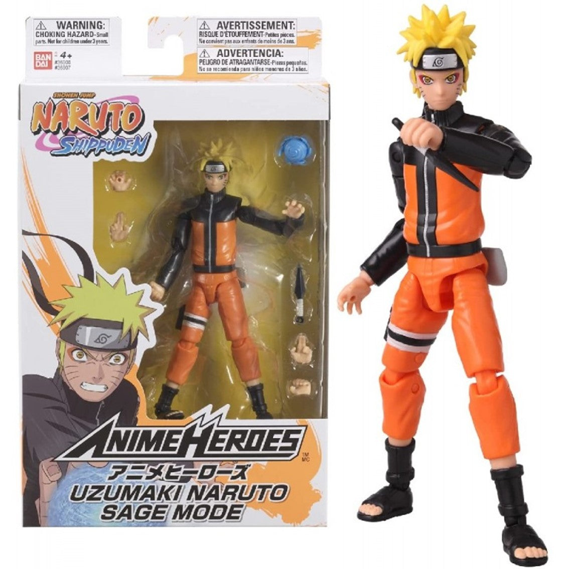 Figura bandai anime heroes naruto uzumaki naruto sage mode