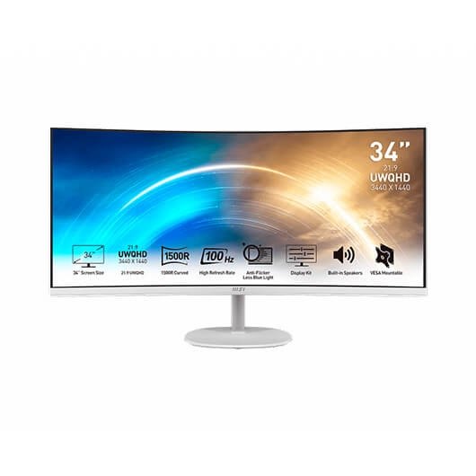 Monitor 34pulgadas msi pro mp341cqw blanco 100 panoramico 21:9