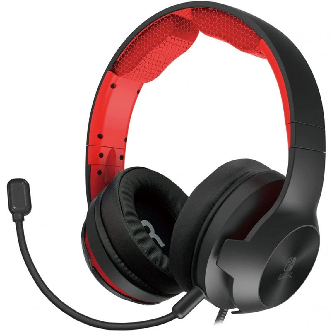 Auriculares gaming hori pro para nintendo switch jack 3.5mm negro - rojo