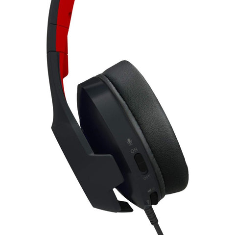 Auriculares gaming hori pro para nintendo switch jack 3.5mm negro - rojo