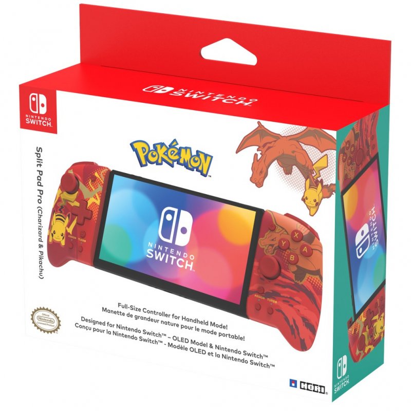 Splitpad hori pro pokemon pikachu y charizard para nintendo switch