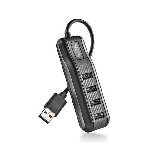 Hub 4 puertos usb 2.0 ngs port 2.0 negro plug play - 480mbps