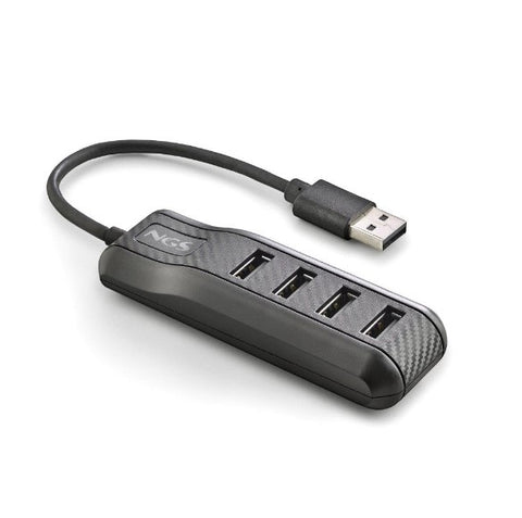 Hub 4 puertos usb 2.0 ngs port 2.0 negro plug play - 480mbps