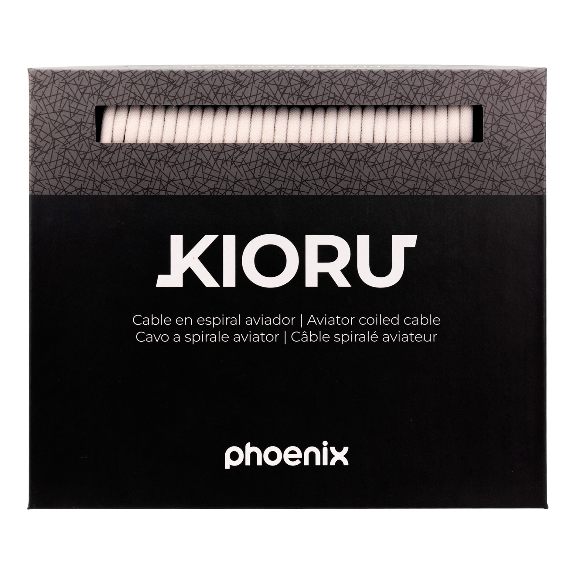 Phoenix kioru cable aviador en espiral con conector tipo c para teclados gaming negro y blanco
