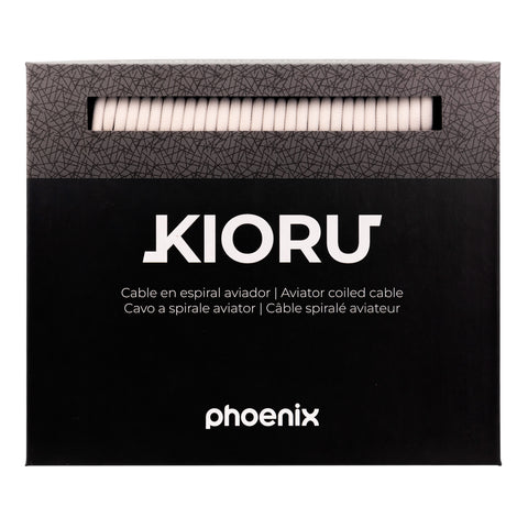 Phoenix kioru cable aviador en espiral con conector tipo c para teclados gaming negro y blanco