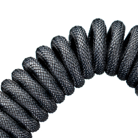 Phoenix kioru cable aviador en espiral con conector tipo c para teclados gaming negro y gris