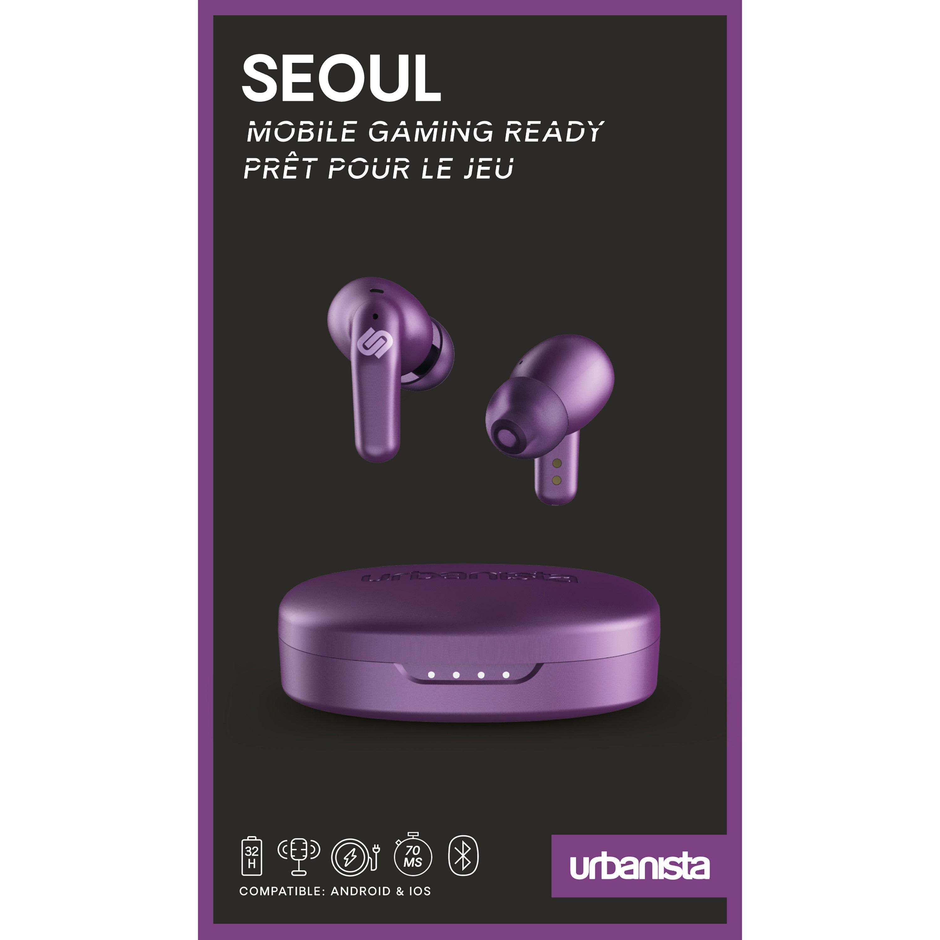 Auriculares urbanista true wireless inalambricos seoul gaming vivid purple - morado