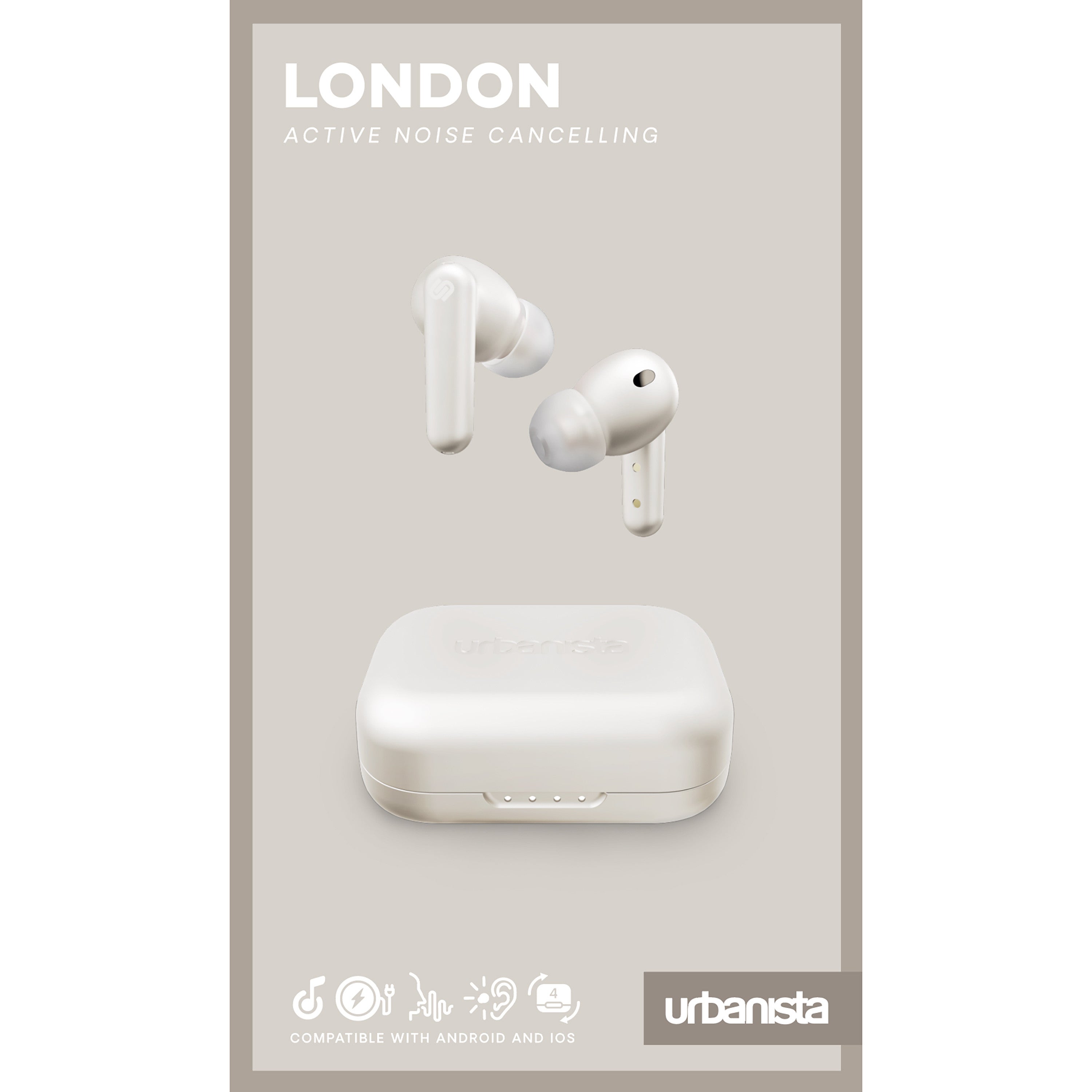 Auriculares urbanista true wireless inalambricos london white pearl - blanco