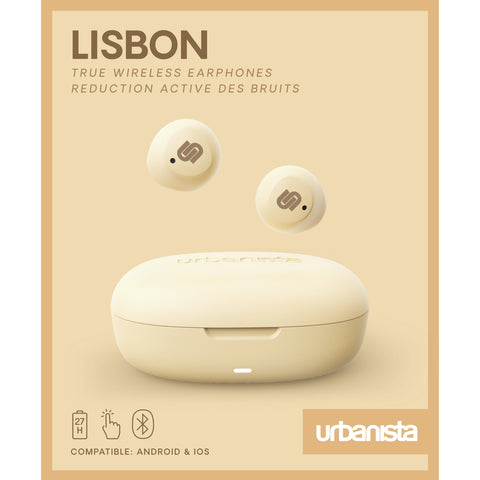 Auriculares urbanista true wireless inalambricos lisbon vanilla cream - amarillo vainilla