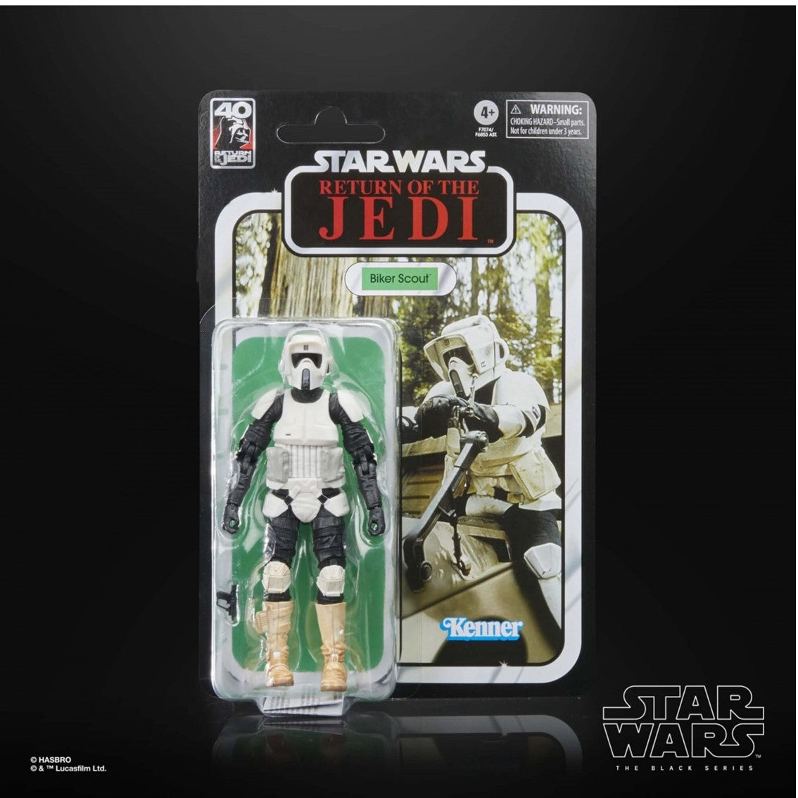 Figura hasbro the black series 40th anniversary of star wars: return of the jedi -  biker scout