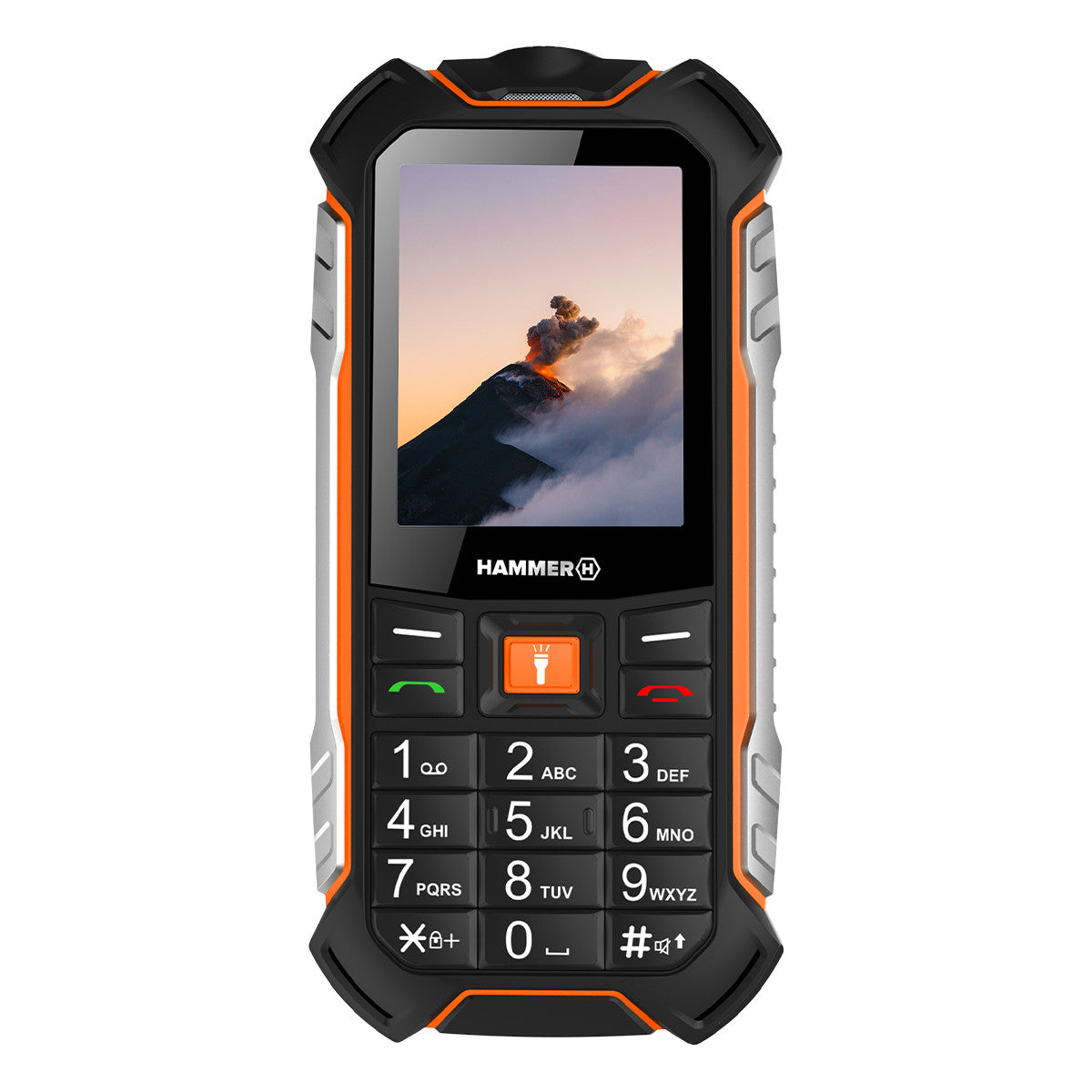 Telefono movil rugerizado hammer boost lte 2.4pulgadas -  2mpx -  4g - negro - naranja - plateado