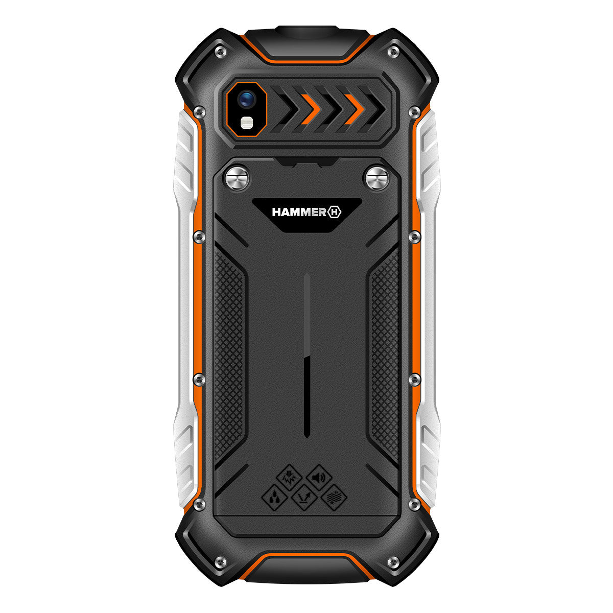 Telefono movil rugerizado hammer boost lte 2.4pulgadas -  2mpx -  4g - negro - naranja - plateado