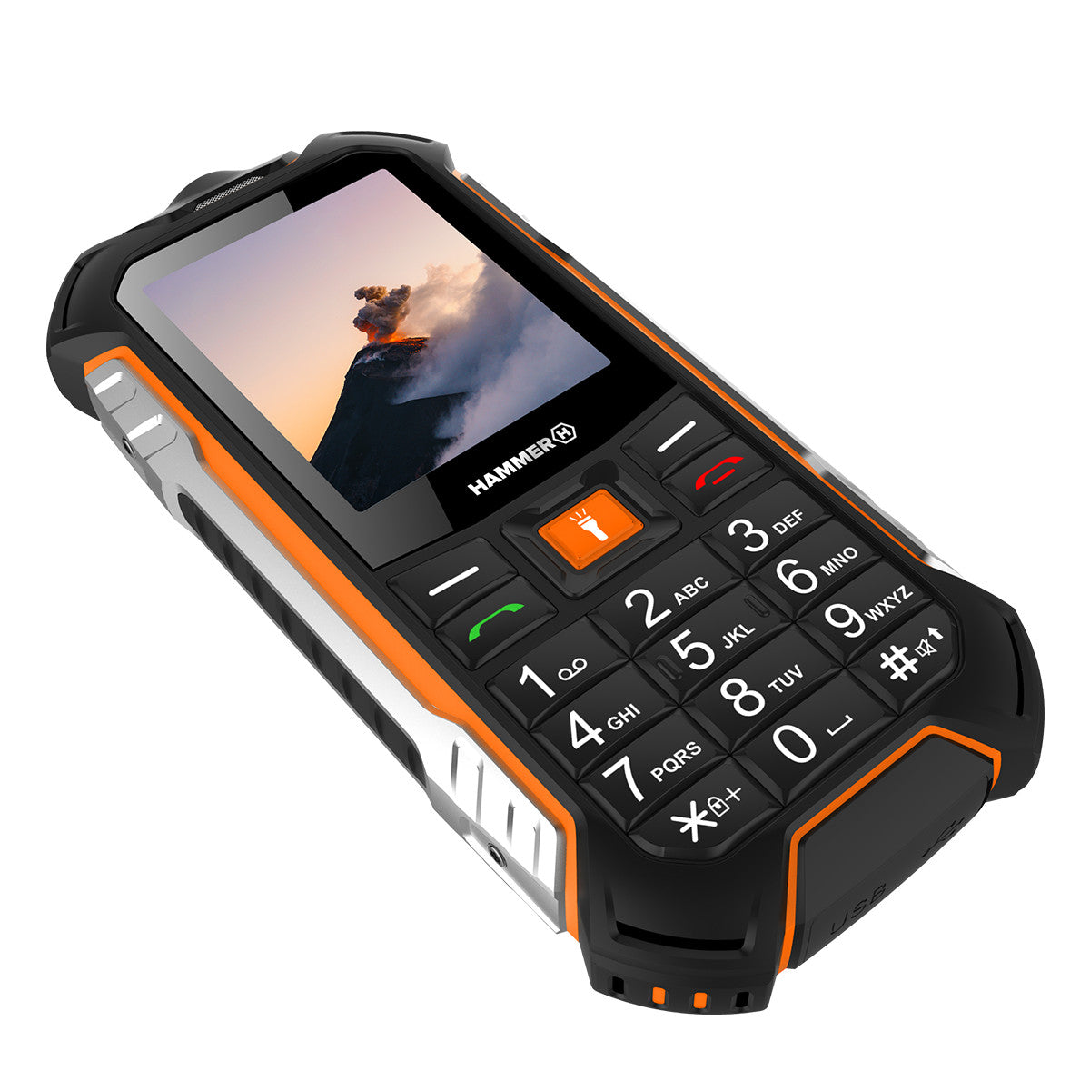 Telefono movil rugerizado hammer boost lte 2.4pulgadas -  2mpx -  4g - negro - naranja - plateado