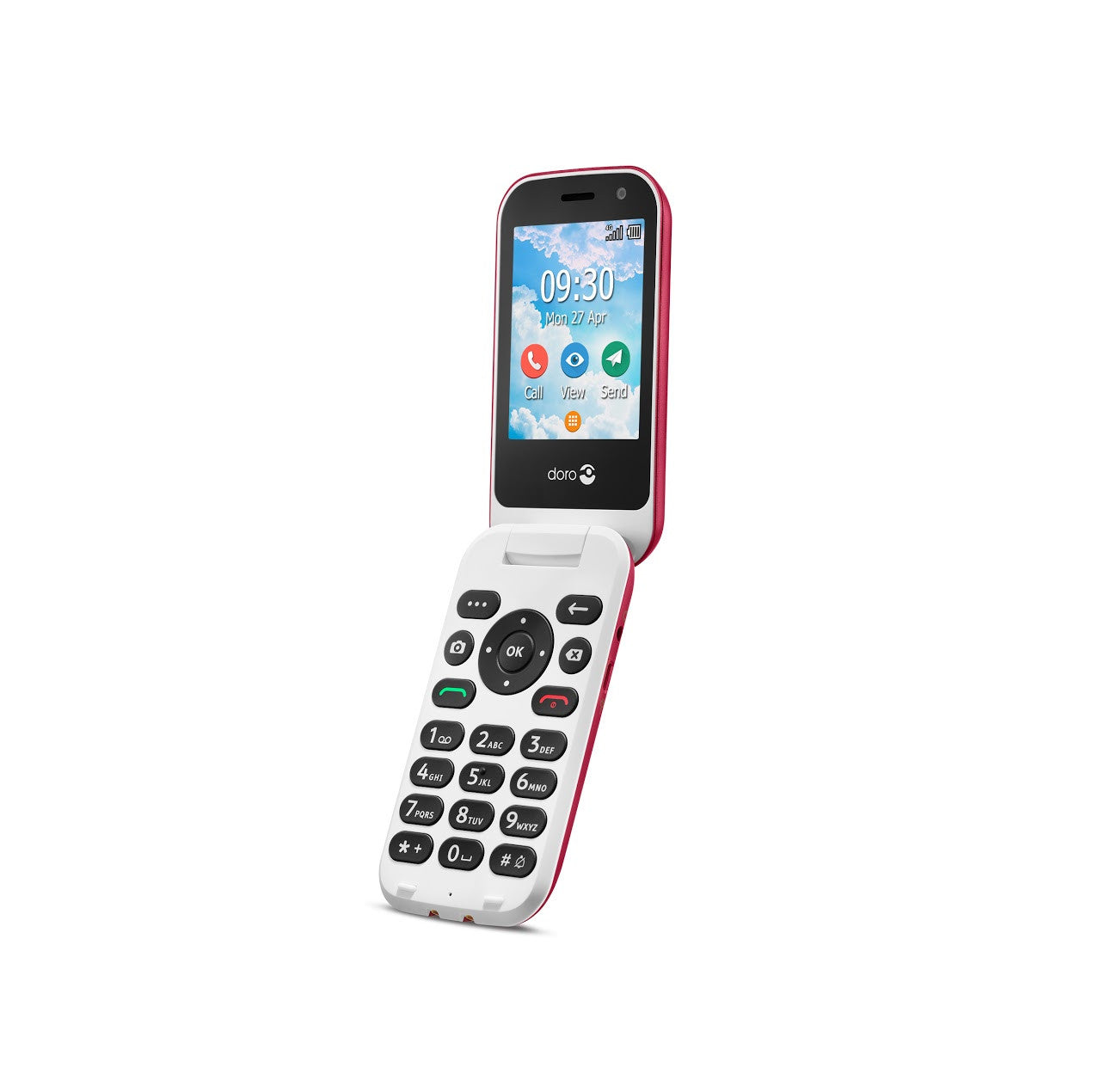 Telefono movil doro 7080 clam red -  white - 2.8pulgadas -  4g - rojo y blanco