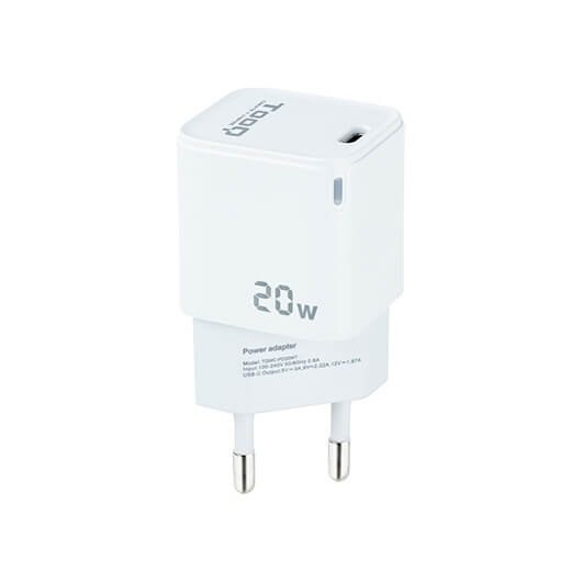 Cargador de pared tooq usb - c blanco 20w