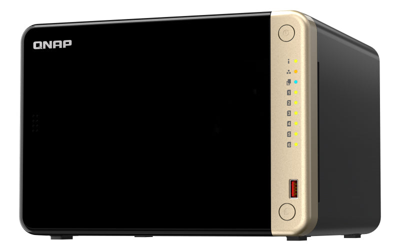 Servidor nas qnap ts - 664 - 8g nas 6xhdd - bay 2x2.5gbe 4xusb