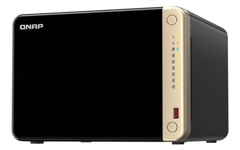 Servidor nas qnap ts - 664 - 8g nas 6xhdd - bay 2x2.5gbe 4xusb