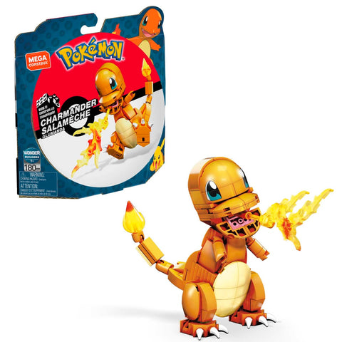 Figura mattel mega construx pokemon charmander 180 pcs build & show