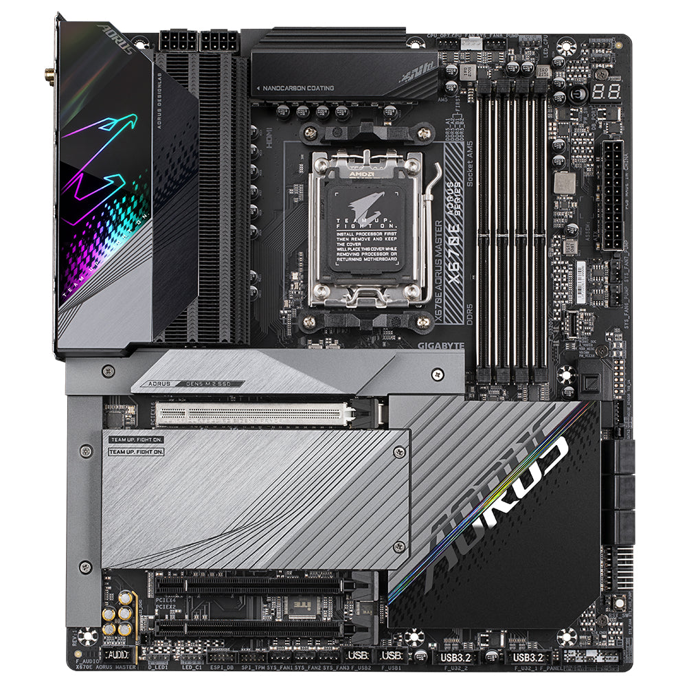 Placa base gigabyte x670e aorus master am5 atx -  4x ddr5 -  6x sata 6gb - s -  8x usb 3.2 -  2x usb tipo c -  2x usb 2.0