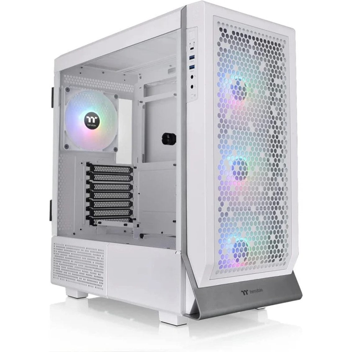 Caja ordenador gaming thermaltake ceres 500 tg blanco atx 2 x usb 3.0 1 x usb tipo c 4 x 140mm argb