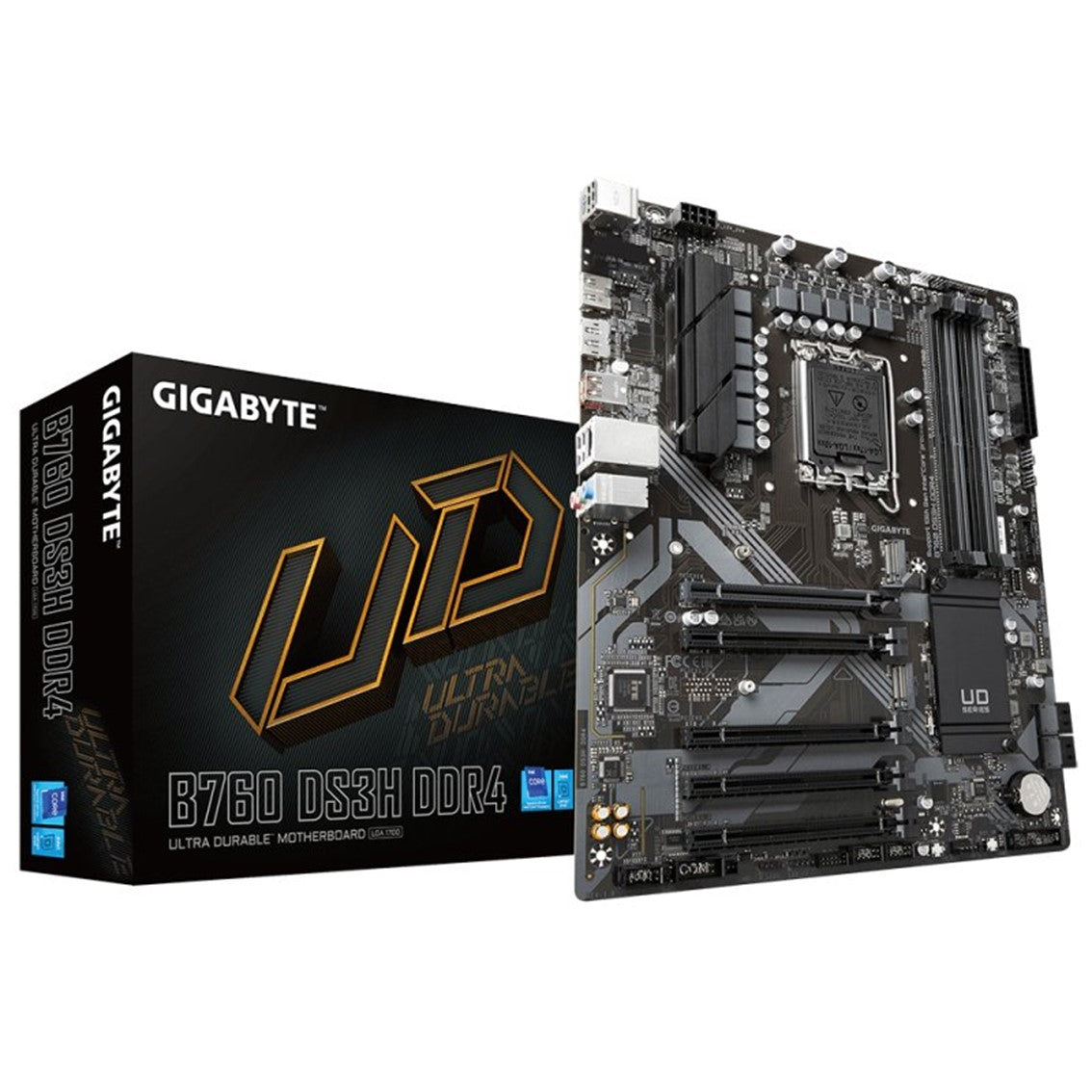 Placa base gigabyte b760 ds3h 1700 atx -  4 x ddr4 -  4 x sata -  1 x dp -  1 x hdmi -  4 x usb 2.0 -  1 x usb 3.2 -  1 x usb tipo c