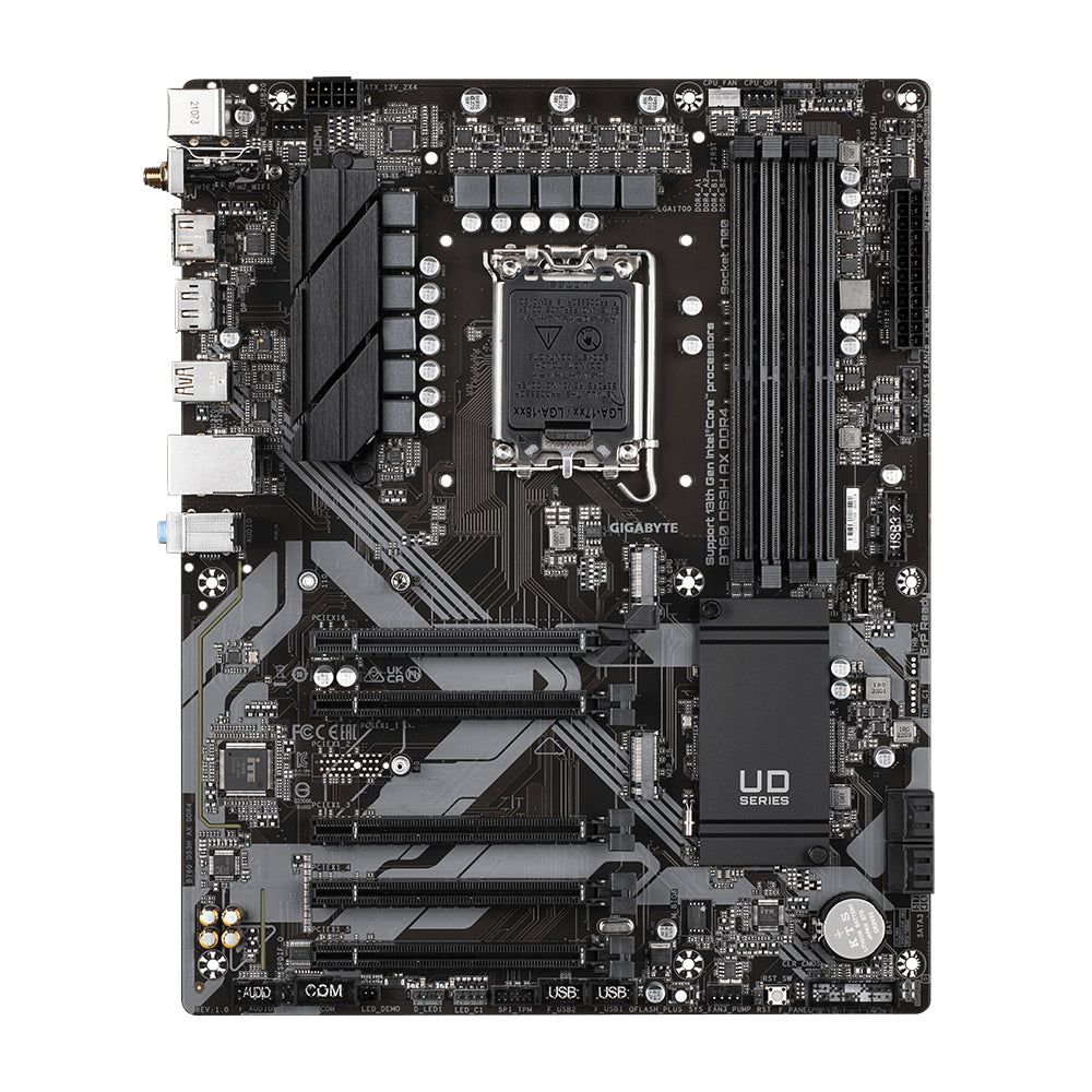 Placa base gigabyte b760 ds3h ax 1700 atx -  4 x ddr4 -  4 x sata -  1 x dp -  1 x hdmi -  4 x usb 2.0 -  1 x usb 3.2 -  1 x usb tipo c