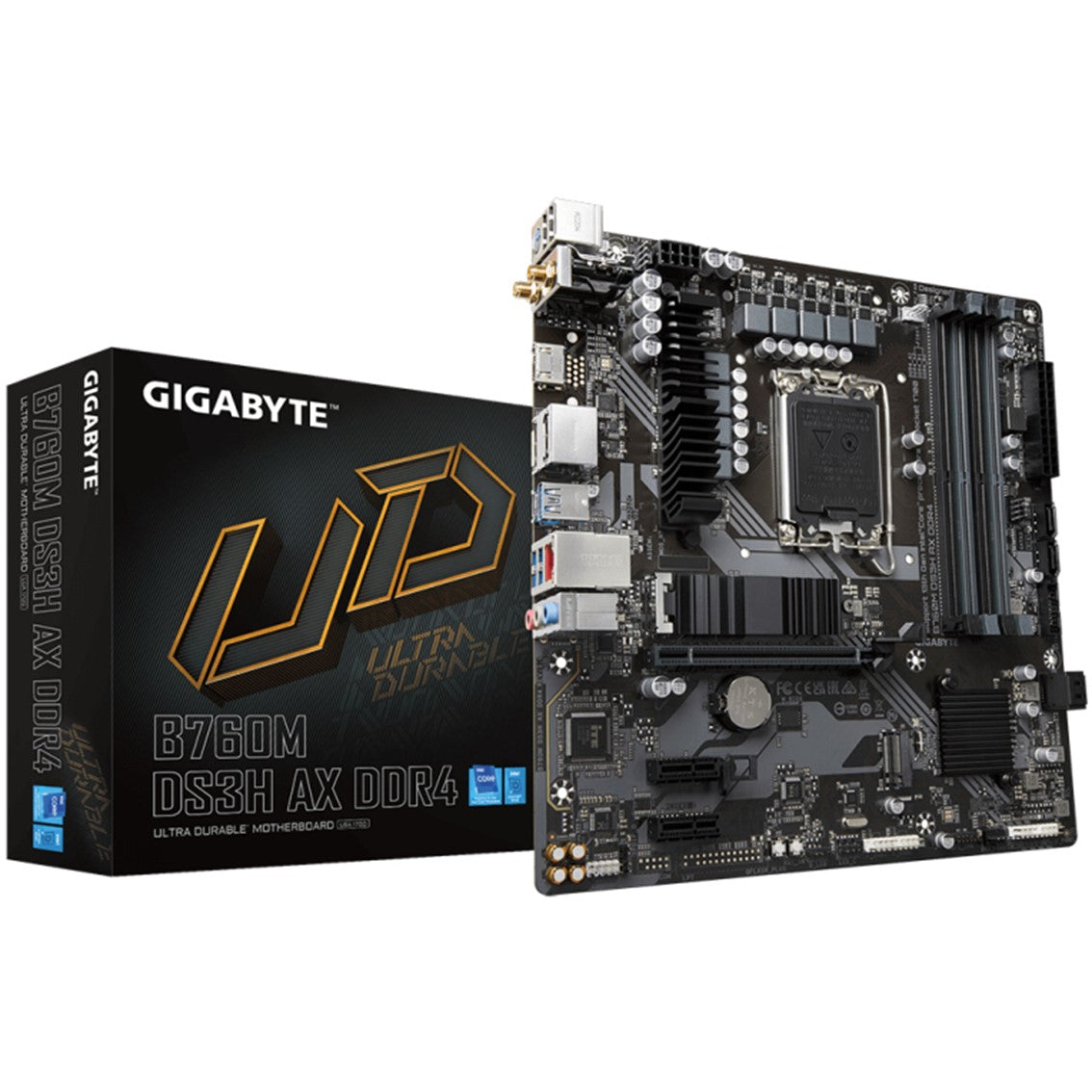 Placa base gigabyte b760m ds3h ax 1700 matx -  4 x ddr4 -  4 x sata -  3 x usb 3.2 -  2 x usb 2.0 -  1 x usb tipo c