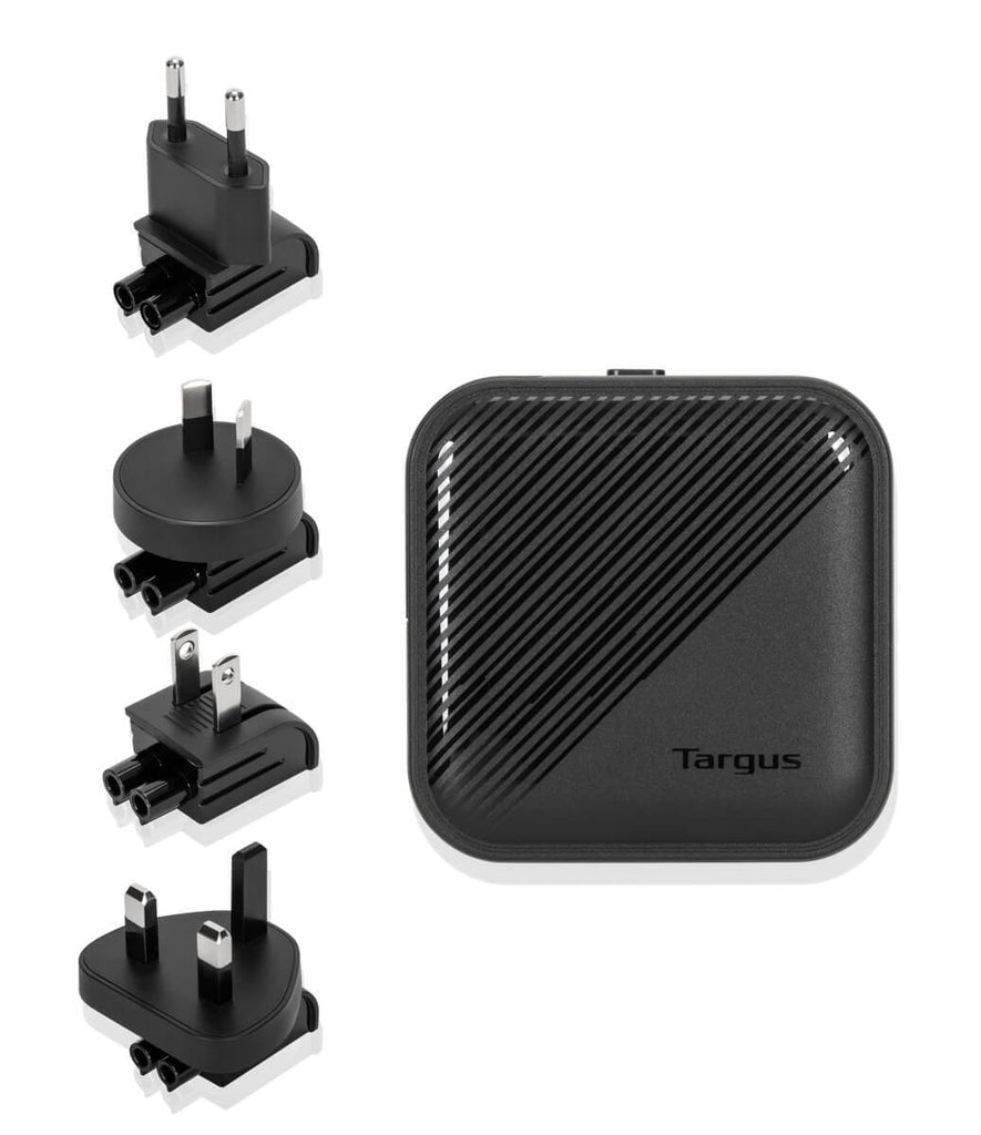 Cargador adaptador targus gan charger 65w usb tipo c negro