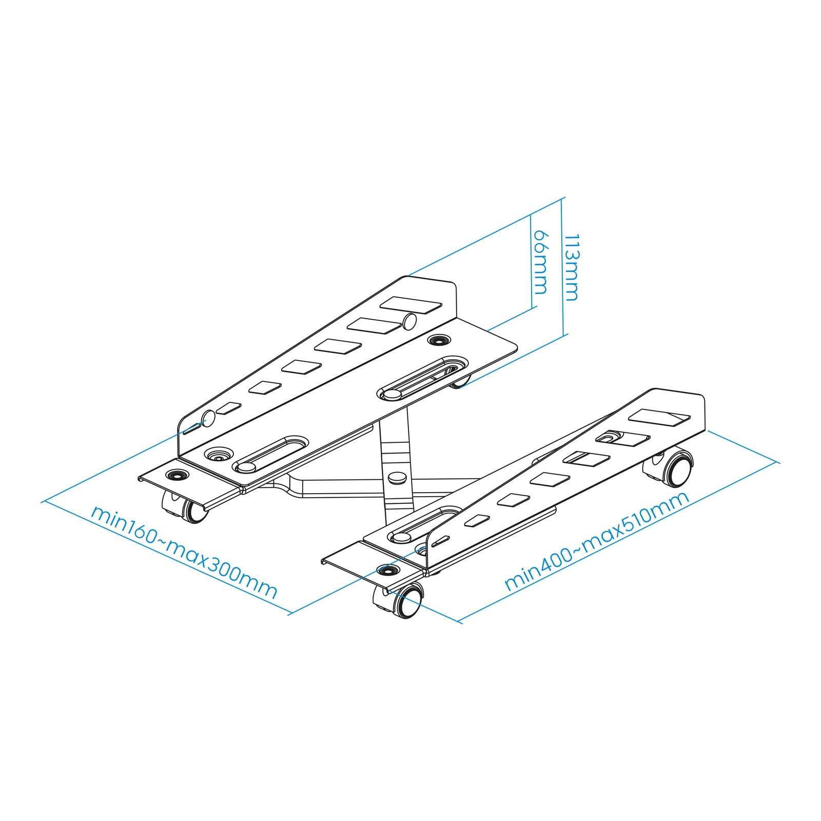 Soporte de suelo con ruedas tooq para cpu umcs0024 - b metalico carga maxima 25kg