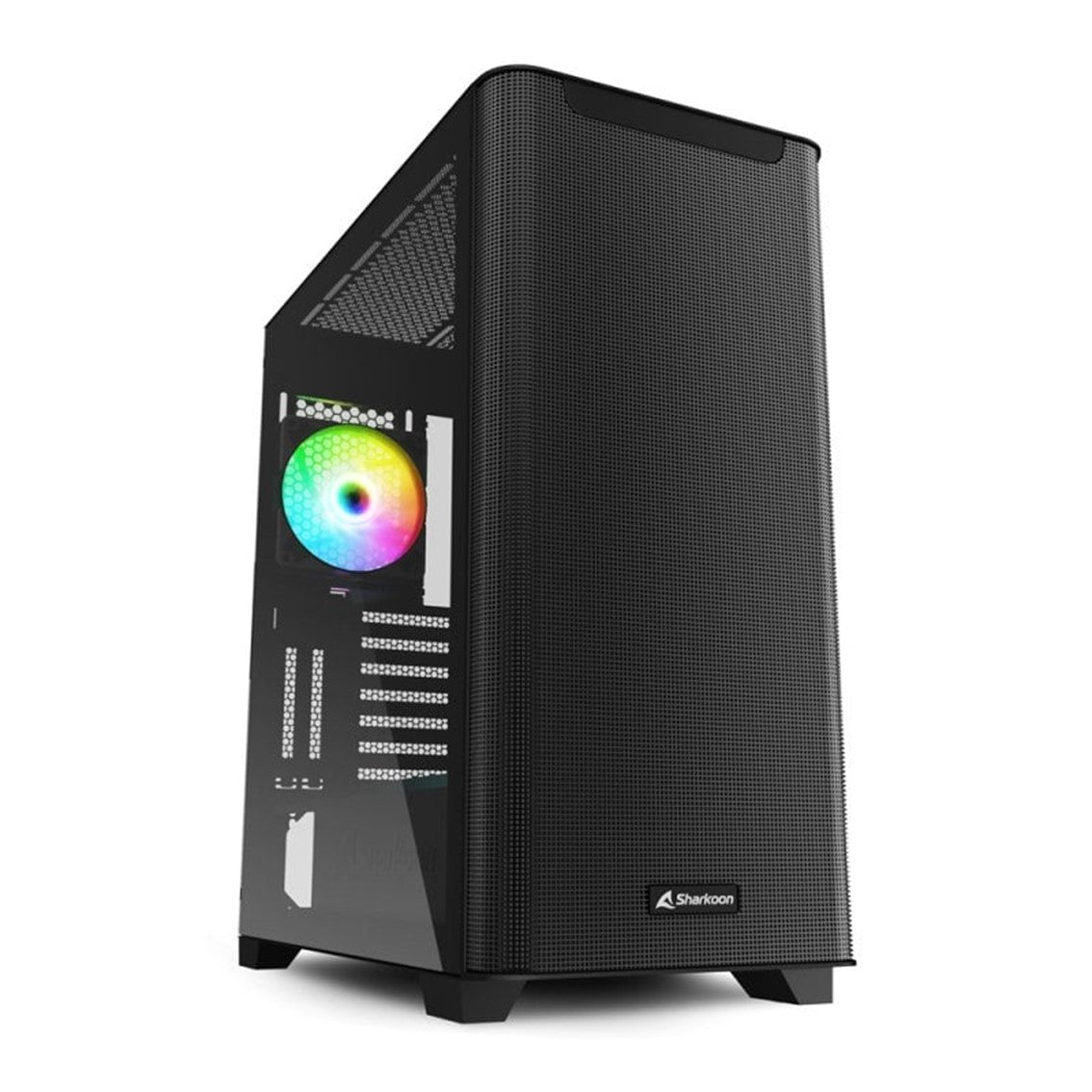 Caja ordenador gaming sharkoon m30 rgb atx 2 x usb 3.0 1 x usb tipo c sin fuente negro