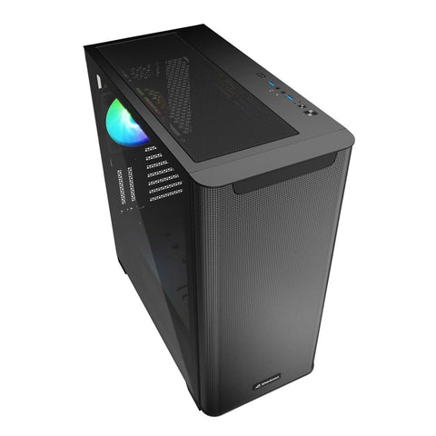 Caja ordenador gaming sharkoon m30 rgb atx 2 x usb 3.0 1 x usb tipo c sin fuente negro