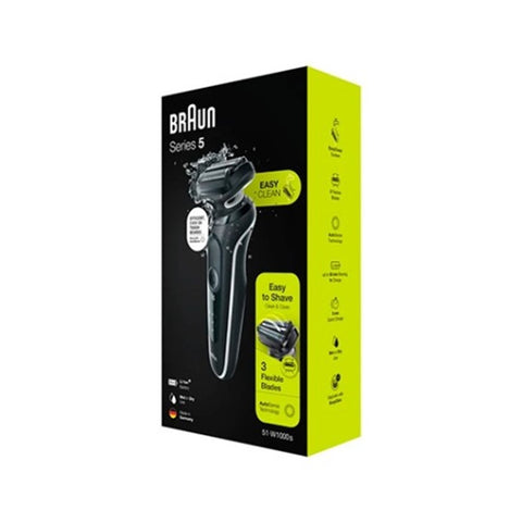 Afeitadora braun 51 - w1000s seco y mojado -  3 laminas flexibles -  aut 50min