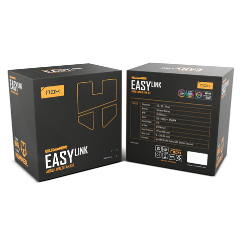 Ventilador caja nox hummer easylink white 3 x 120mm led argb