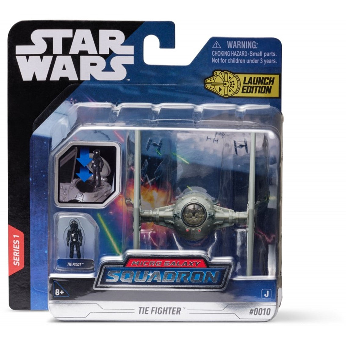 Figura star wars nave 8cm tie fighter gris y figura