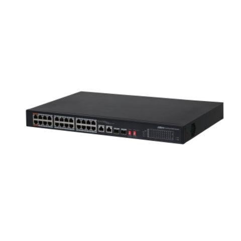 Switch dahua dh - pfs3226 - 24et - 240 poe 24 puertos gigabit ethernet 2 puertos sfp