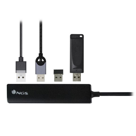 Hub 4 puertos usb 3.0 ngs negro - 5gbps