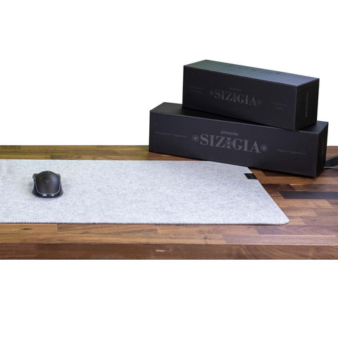 Phoenix sizigia alfombrilla premium de fieltro para escritorio gris l