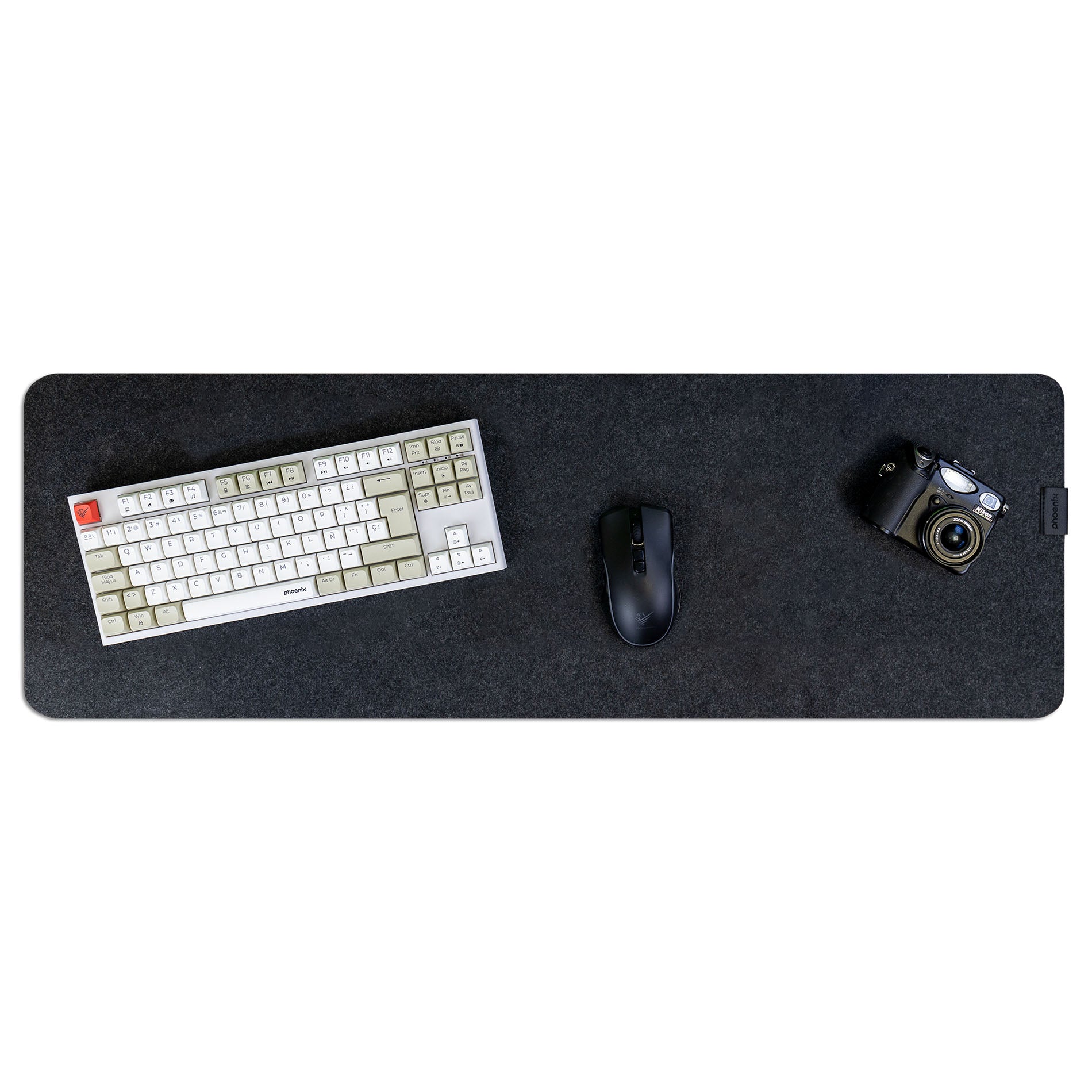 Phoenix sizigia alfombrilla premium de fieltro para escritorio gris oscuro l