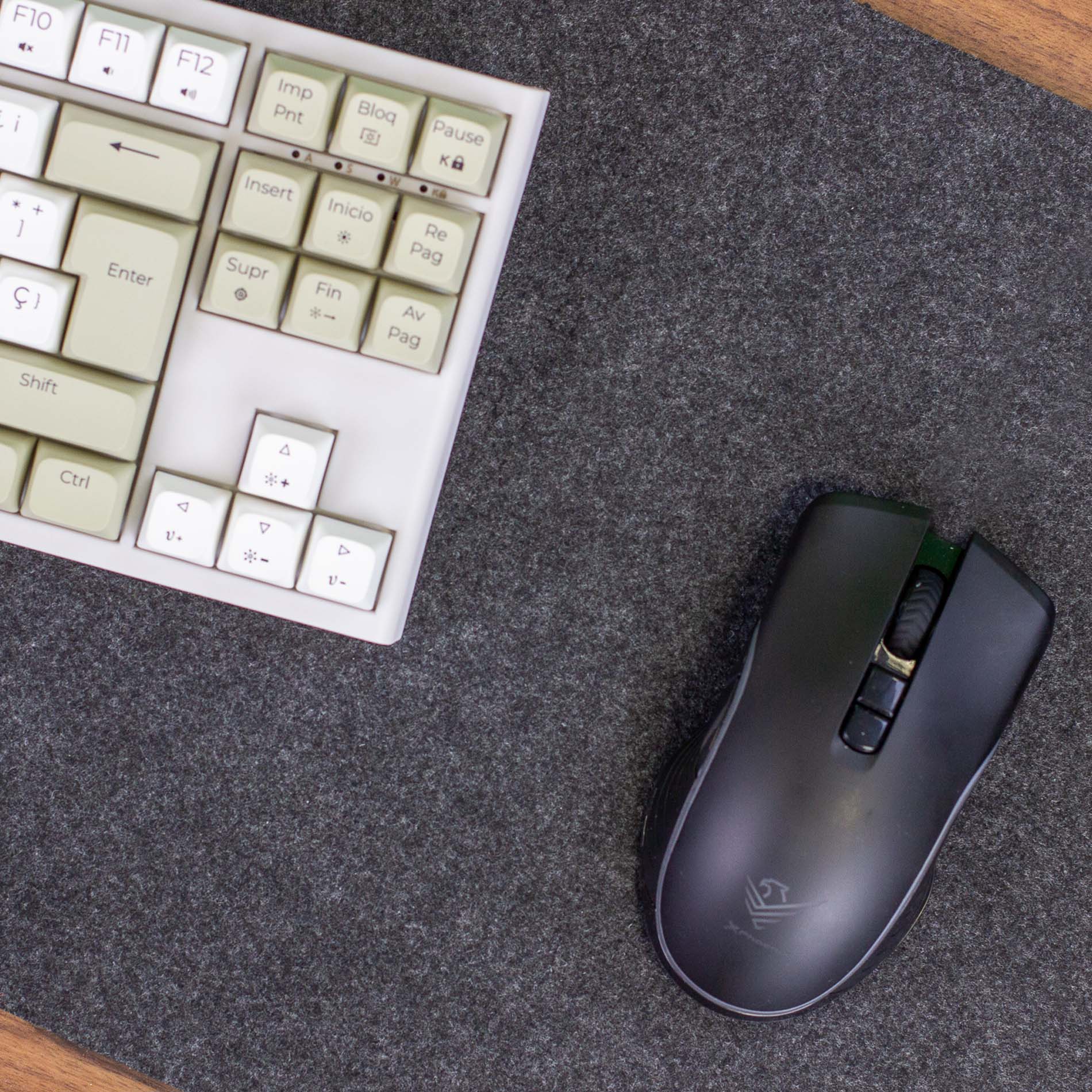 Phoenix sizigia alfombrilla premium de fieltro para escritorio gris oscuro xl