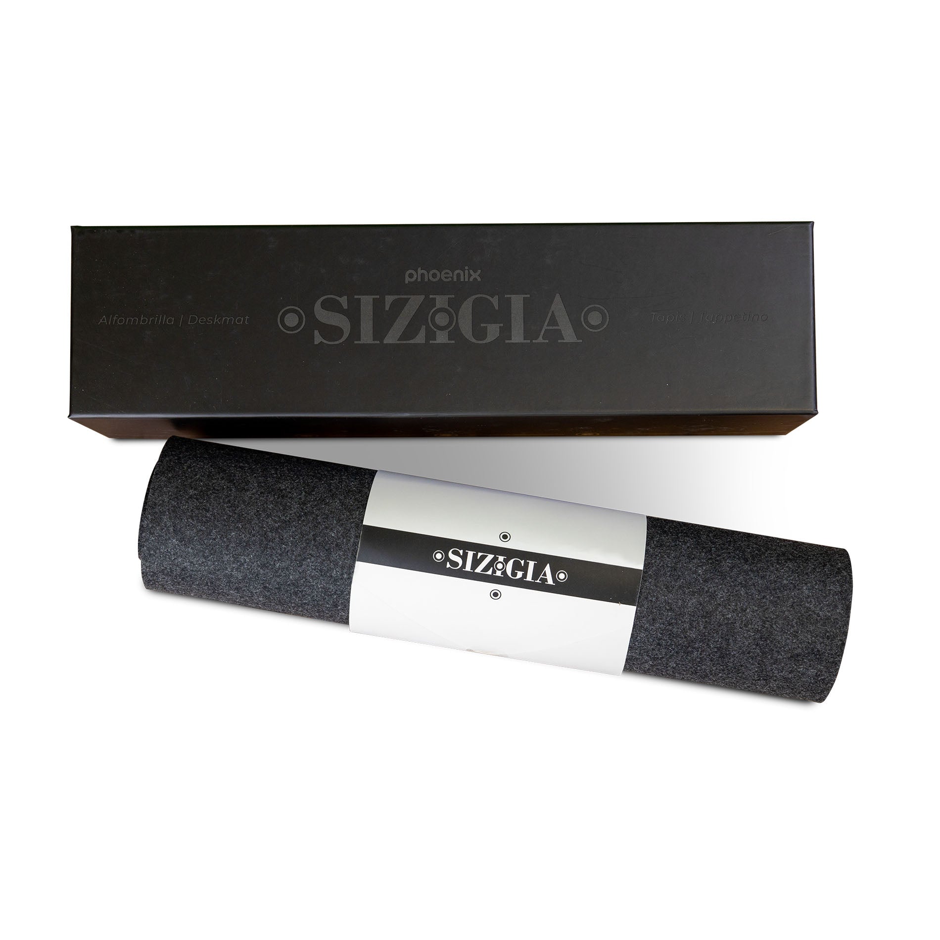Phoenix sizigia alfombrilla premium de fieltro para escritorio gris oscuro xl