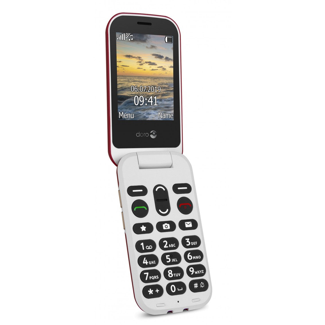 Telefono movil doro 6060 red - white - 2.8pulgadas -  blanco y rojo