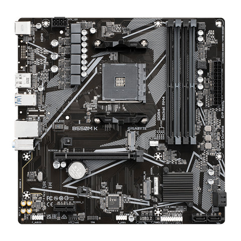 Placa base gigabyte b550m k am4 m - atx -  4x ddr4 -  4x sata3 -  4x usb 3.2 -  4x usb 2.0