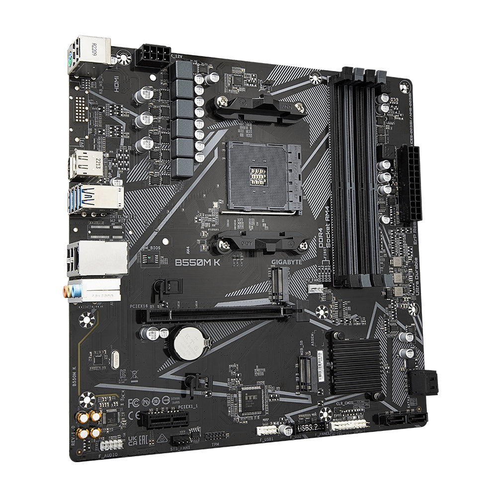 Placa base gigabyte b550m k am4 m - atx -  4x ddr4 -  4x sata3 -  4x usb 3.2 -  4x usb 2.0