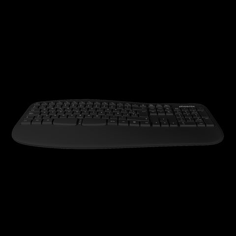 Phoenix k201 teclado ergonomico inalambrico 2.4ghz negro