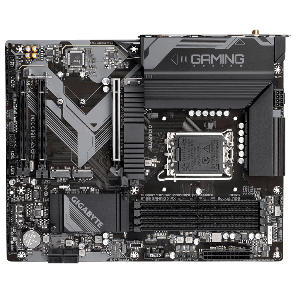 Placa base gigabyte 1700 b760 gaming x ax atx -  4x ddr5 -  4x sata 6gb - s -  2x usb 3.2 -  1x usb tipo c -  5x usb 2.0