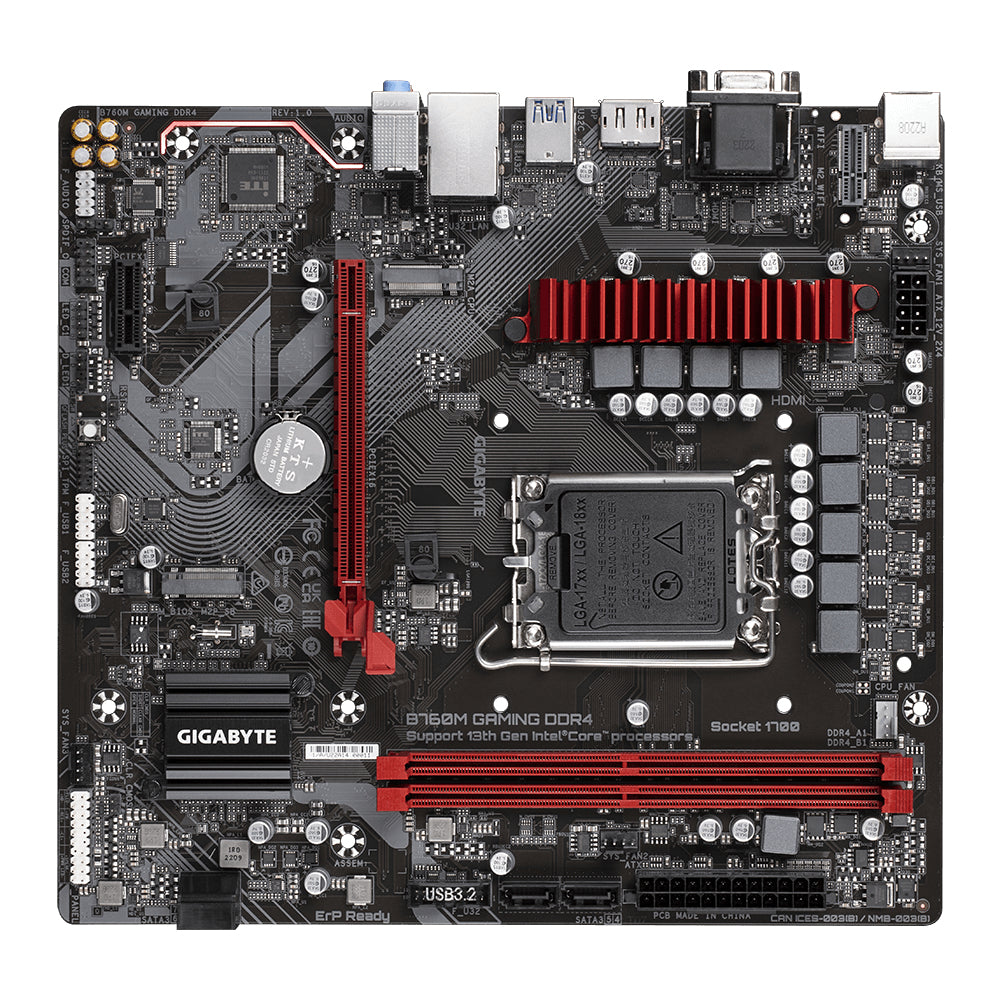 Placa base gigabyte 1700 gaming b760m ddr4 m - atx -  2x ddr4 -  4x sata