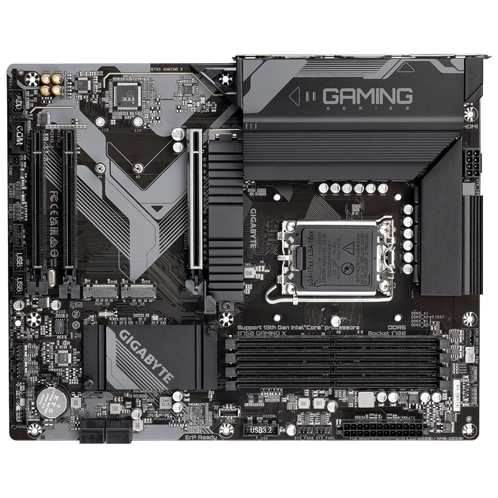 Placa base gigabyte 1700 b760 gaming x atx -  4x ddr5 -  4x sata3 -  2x usb 3.2 -  1x usb tipo c -  5x usb 2.0