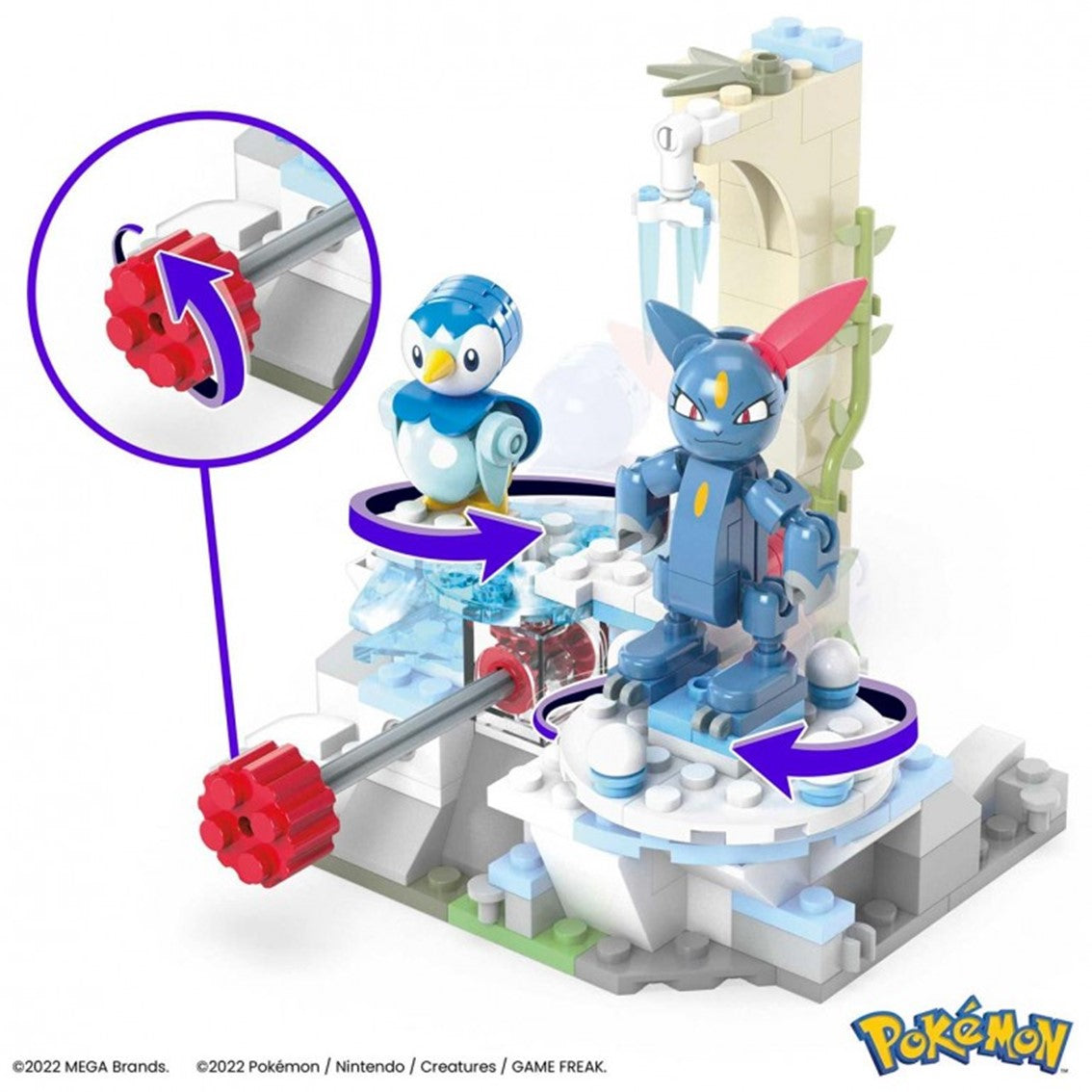 Figura mattel mega construx pokemon piplup y sneasel se relajan