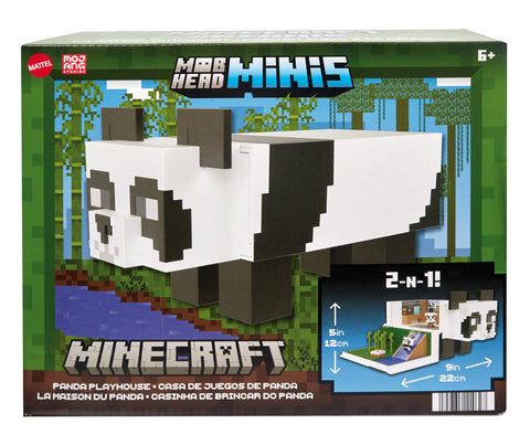 Figura mattel minecraft mob head mini panda casa de juegos