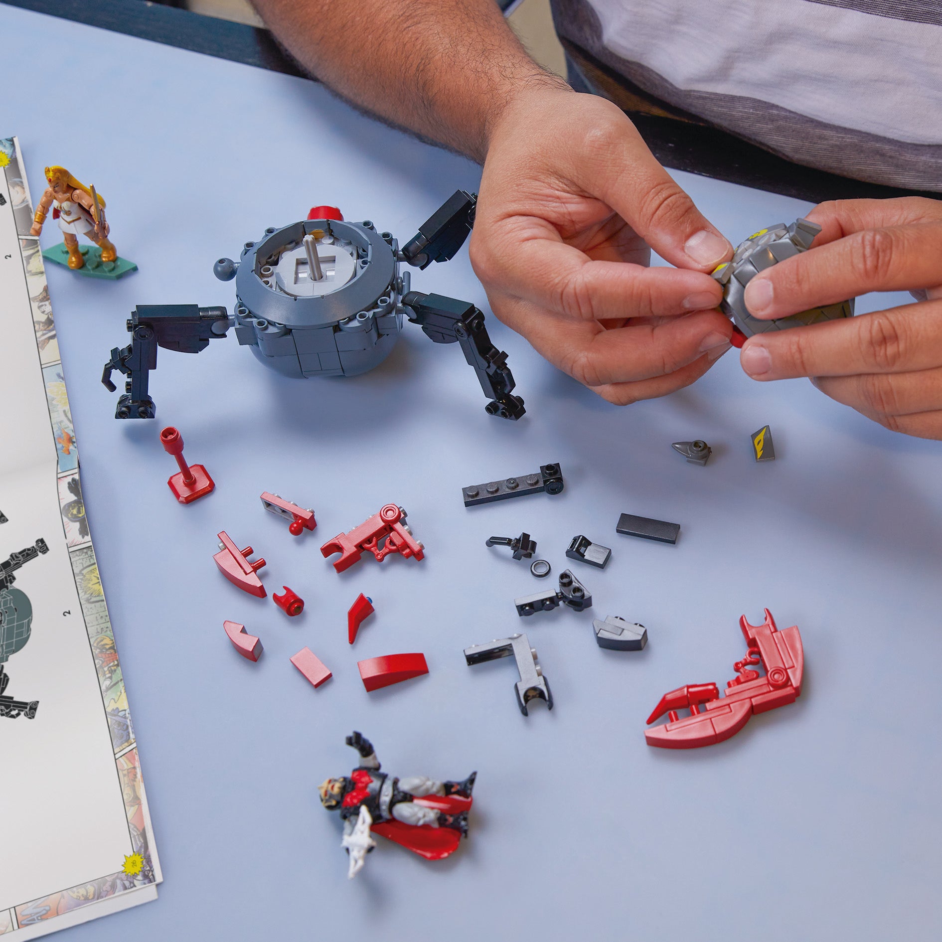 Figuras mattel mega construx masters of the universe she - ra vs hordak & monstroid